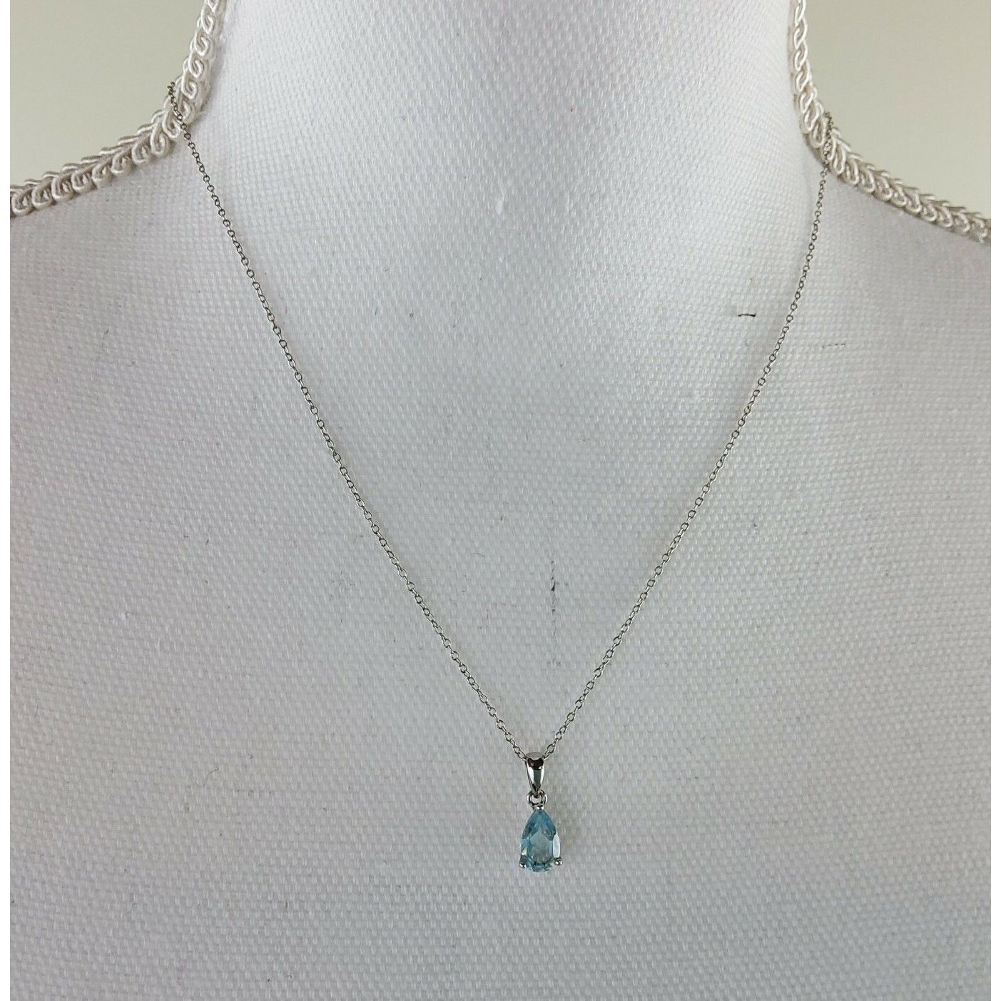 Dee Berkley Dbj Sterling Silver 925 Blue Topaz Teardrop Necklace